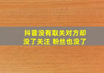 抖音没有取关对方却没了关注 粉丝也没了